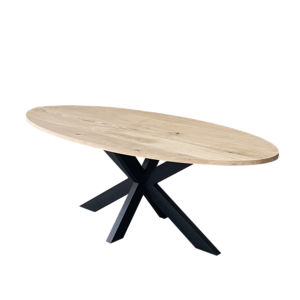 Eettafel massief eiken - spinpoot - ovaal
