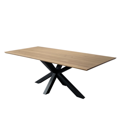 Eettafel massief eiken – spinpoot – rechthoekig verjongde rand – 220 cm