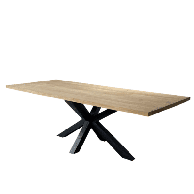 Eettafel massief eiken – spinpoot – rechthoekig