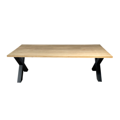 Eettafel massief eiken – X Poten – rechthoekig