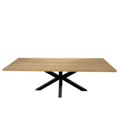 Eettafel massief eiken – spinpoot – rechthoekig