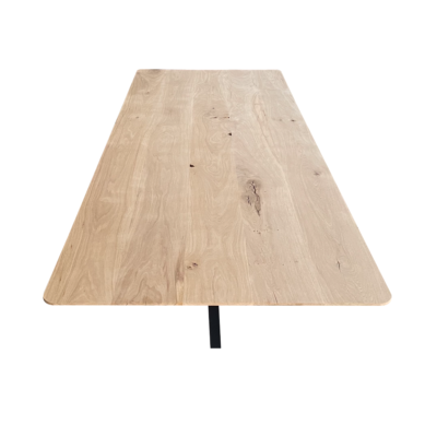 Eettafel massief eiken - spinpoot - rechthoekig afgeronde hoeken - verjongde rand - Afbeelding 3