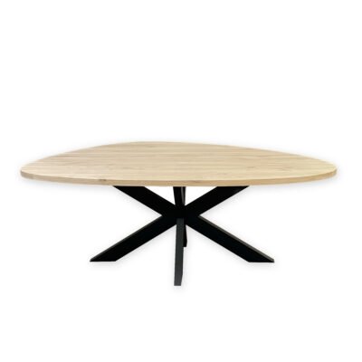 Eettafel massief eiken – spinpoot – kiezel
