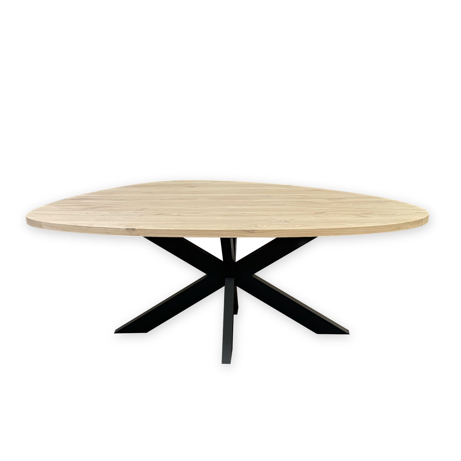 Eettafel massief eiken - spinpoot - kiezel - Afbeelding 2