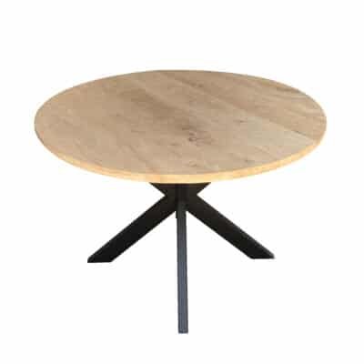 Eettafel massief eiken – spinpoot – rond