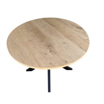 Eettafel massief eiken – spinpoot – rond
