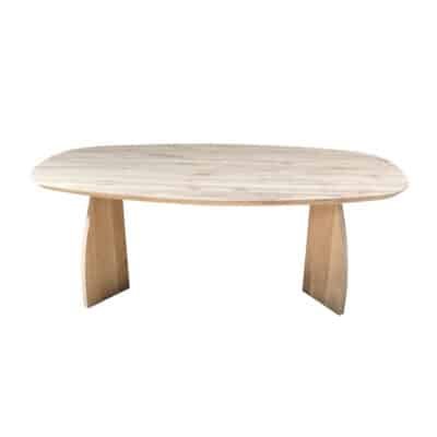 Eettafel massief eiken – maanpoot – deens ovaal – verjongde rand