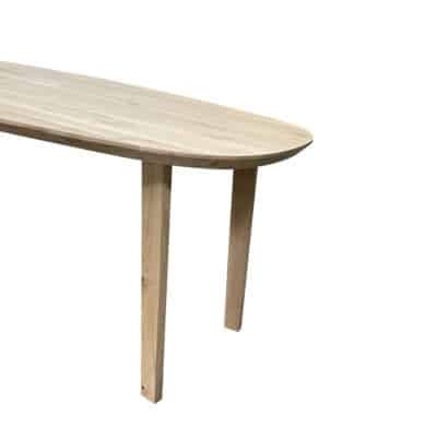 Eettafel massief eiken - vier schuinen poten - deens ovaal - verjongde rand - Afbeelding 5