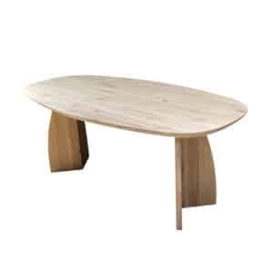 Eettafel massief eiken - maanpoot - deens ovaal - verjongde rand