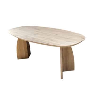 Eettafel massief eiken – maanpoot – deens ovaal – verjongde rand