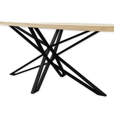Eettafel massief eiken - ster onderstel - kiezel - Afbeelding 5