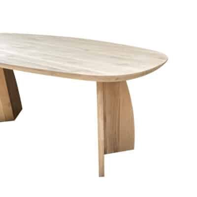 Eettafel massief eiken - maanpoot - deens ovaal - verjongde rand - Afbeelding 5