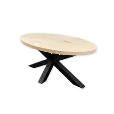 Salontafel massief eiken – spinpoot – ovaal – 120 x 60 x 46 cm