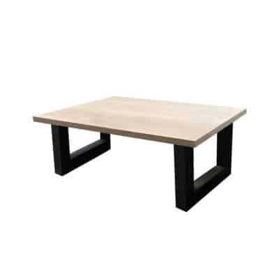 Salontafel massief eiken – U poot – rechthoekig – 100 x 60 x 44