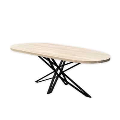 Eettafel massief eiken – ster onderstel – kiezel small