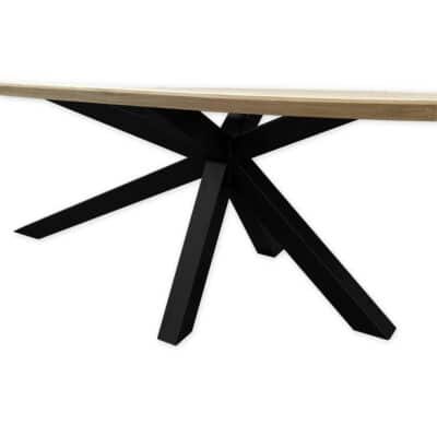 Eettafel massief eiken - Asymmetrisch onderstel - ovaal - verjongde rand - Afbeelding 5