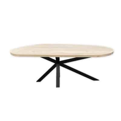 Eettafel massief eiken – Asymmetrisch onderstel – kiezel small
