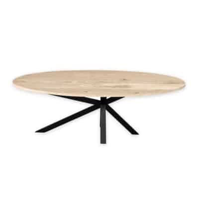 Eettafel massief eiken – Asymmetrisch onderstel – ovaal