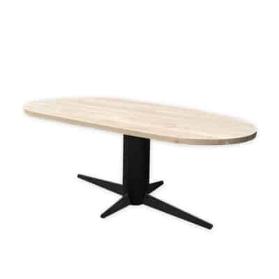 Eettafel massief eiken – kolompoot – kiezel small