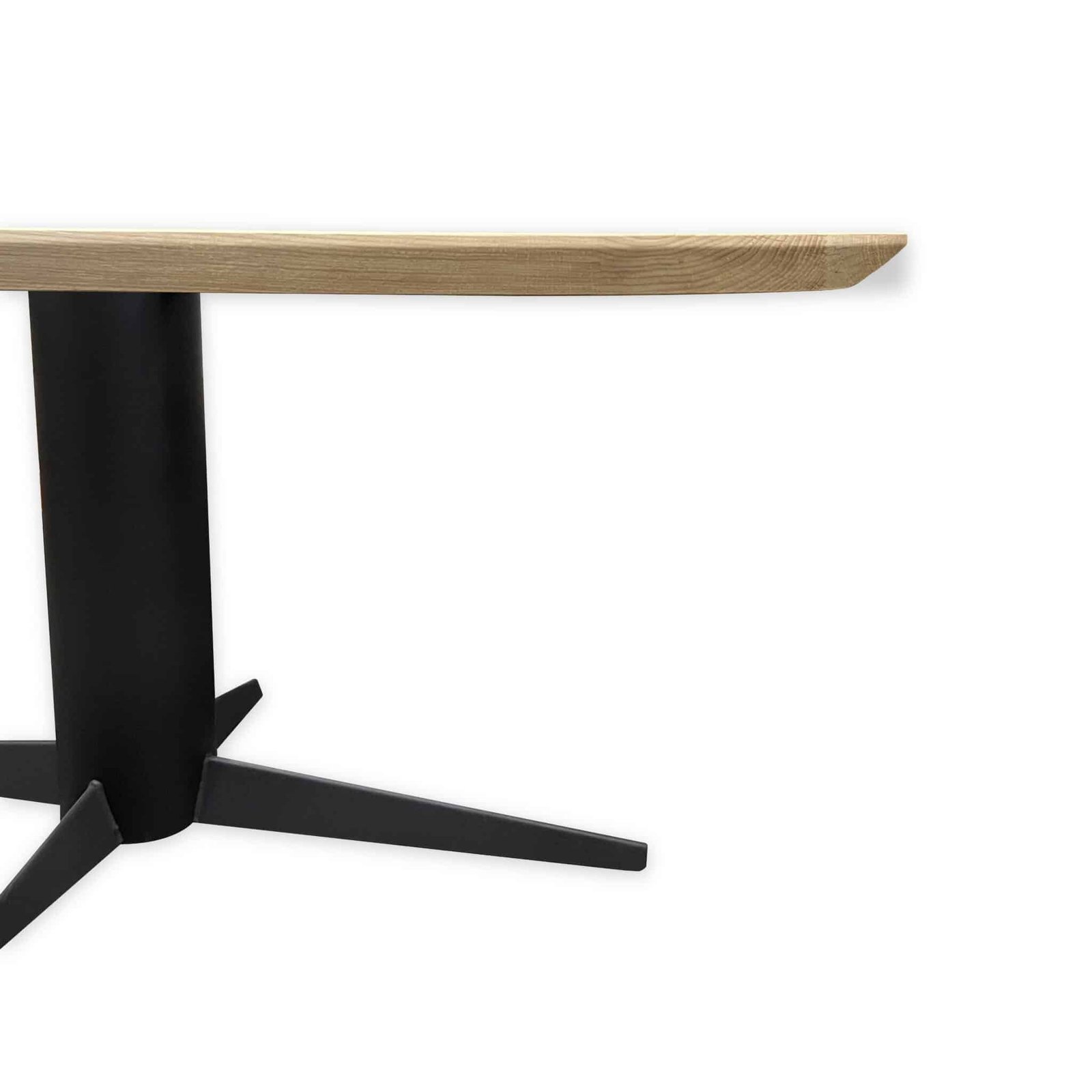 Eettafel massief eiken - kolompoot - kiezel small - verjongde rand - Afbeelding 4