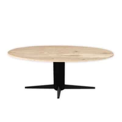 Eettafel massief eiken – kolompoot – ovaal
