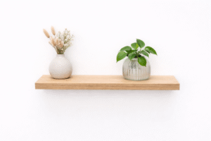 Massief eiken zwevende wandplank 3 cm rechte rand