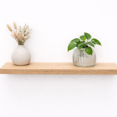 Massief eiken zwevende wandplank 3 cm rechte rand