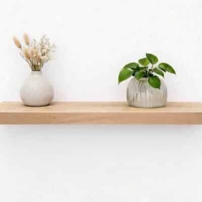 Massief eiken zwevende wandplank 4 cm rechte rand