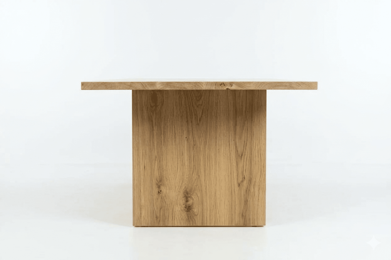 Eettafel massief eiken - japandi - rechthoekig - Afbeelding 2