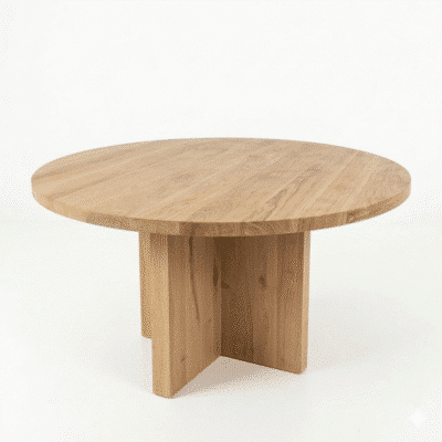 Eettafel massief eiken – japandi – rond