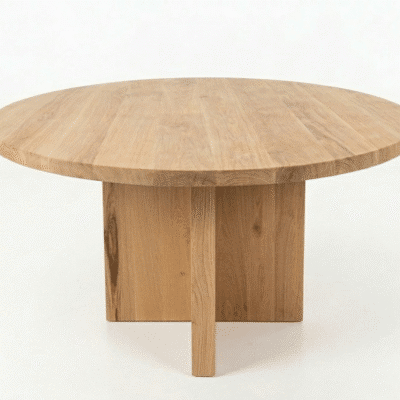 Eettafel massief eiken – japandi – rond